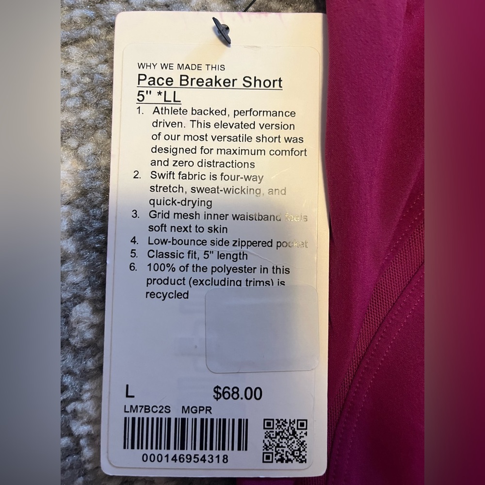 Men Lululemon Pace Breaker Shorts 5”